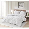 thumbnail image 2 of Chezmoi Collection Logan White Comforter Set Oversized King Size 3-Piece Lightweight Soft Stone-Washed Microfiber Bedding Set for All Season (1 Comforter 118x98, 2 Shams), 2 of 9