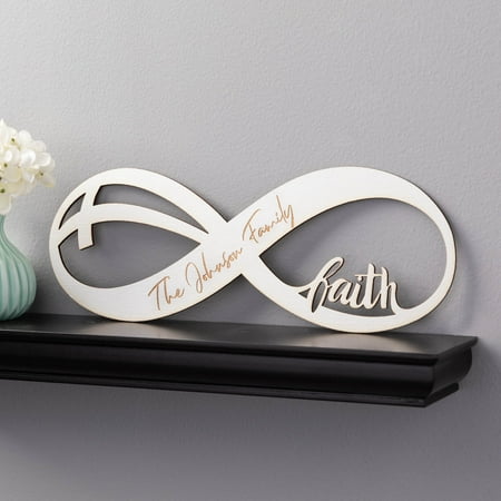 - Infinite Faith Personalized White Wood Plaque