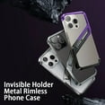 thumbnail image 4 of Aluminum Rimless Phone Case With Metal Invisible Holder For Iphone 15 Series,iPhone 14 Pro, 4 of 8