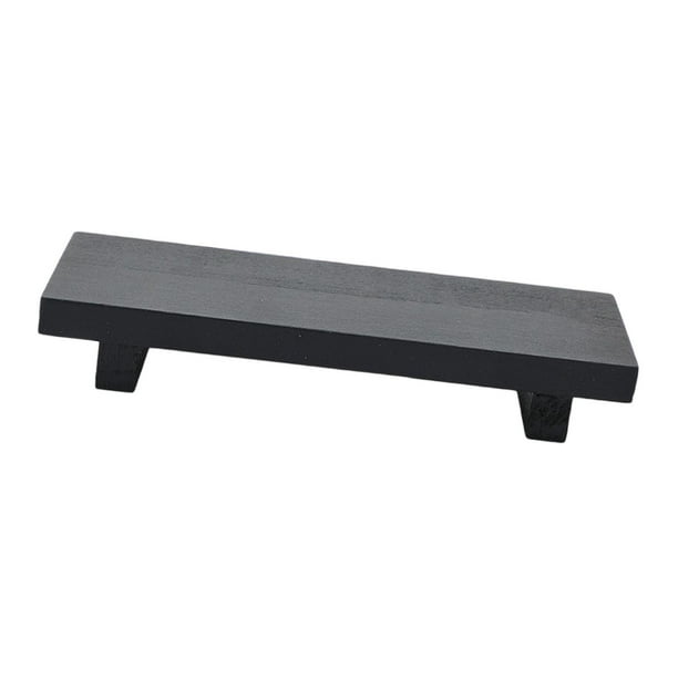 Elevador de madera vintage: pedestal rectangular para exhibición y almacenamiento Negro