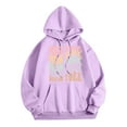thumbnail image 1 of WEAIXIMIUNG Sweatshirts à Col Rond pour Femmes, Hoodie Décontracté avec Poche, Imprimé Lettres Anglaises, 1 of 3