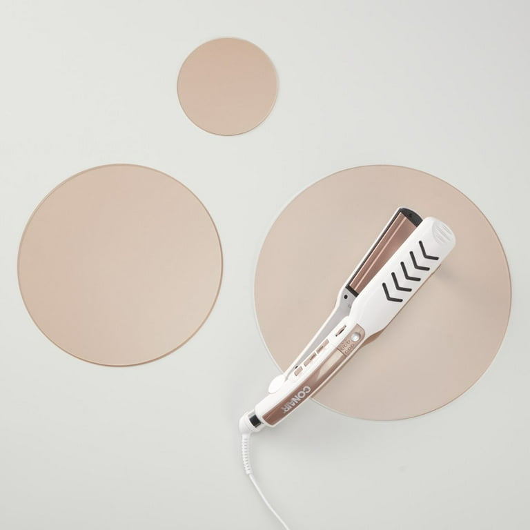 Conair Double Ceramic Flat Iron Wet Dry 1.25 inch Dry Straighten And Smooth Hair Effortlessly Rose Gold CS26GN