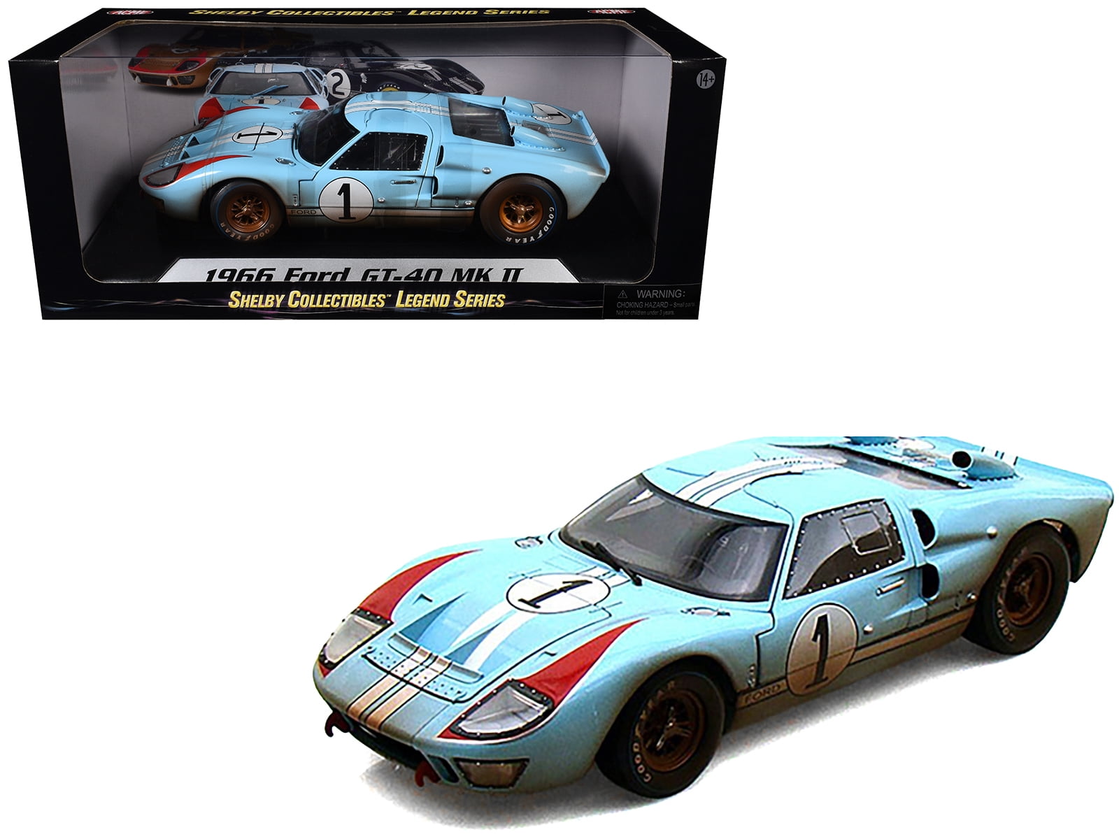 1966 Ford GT-40 MK II フォード gt40 1/18 1966 Ford GT40 Mark II #2 Blue 12 Hours of Sebring 1/18 Diecast