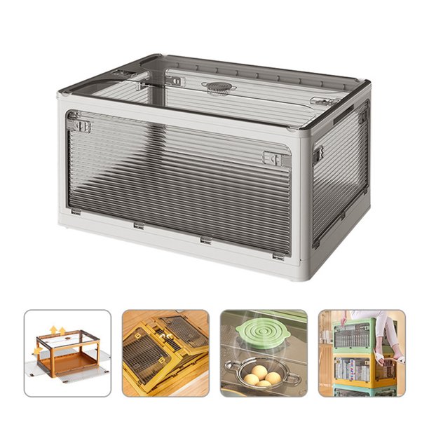 Gemdeck 56L Folding Storage Box with Lid Stackable Plastic Large