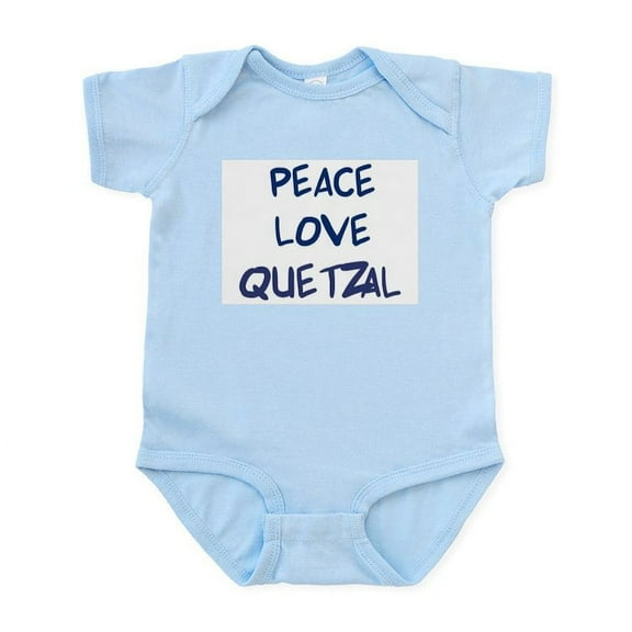 CafePress - Peace, Love, Quetzal Infant Bodysuit - Baby Light Bodysuit, Size Newborn - 24 Months