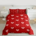 thumbnail image 2 of Homewish Cute Cartoon Loves Queen Comforter Set,Kawaii Heart Print Bedding Sets,Red White Bedding Comforter Set For Girls,Microfiber Bedroom Decor Reversible,3-Piece, 2 of 8