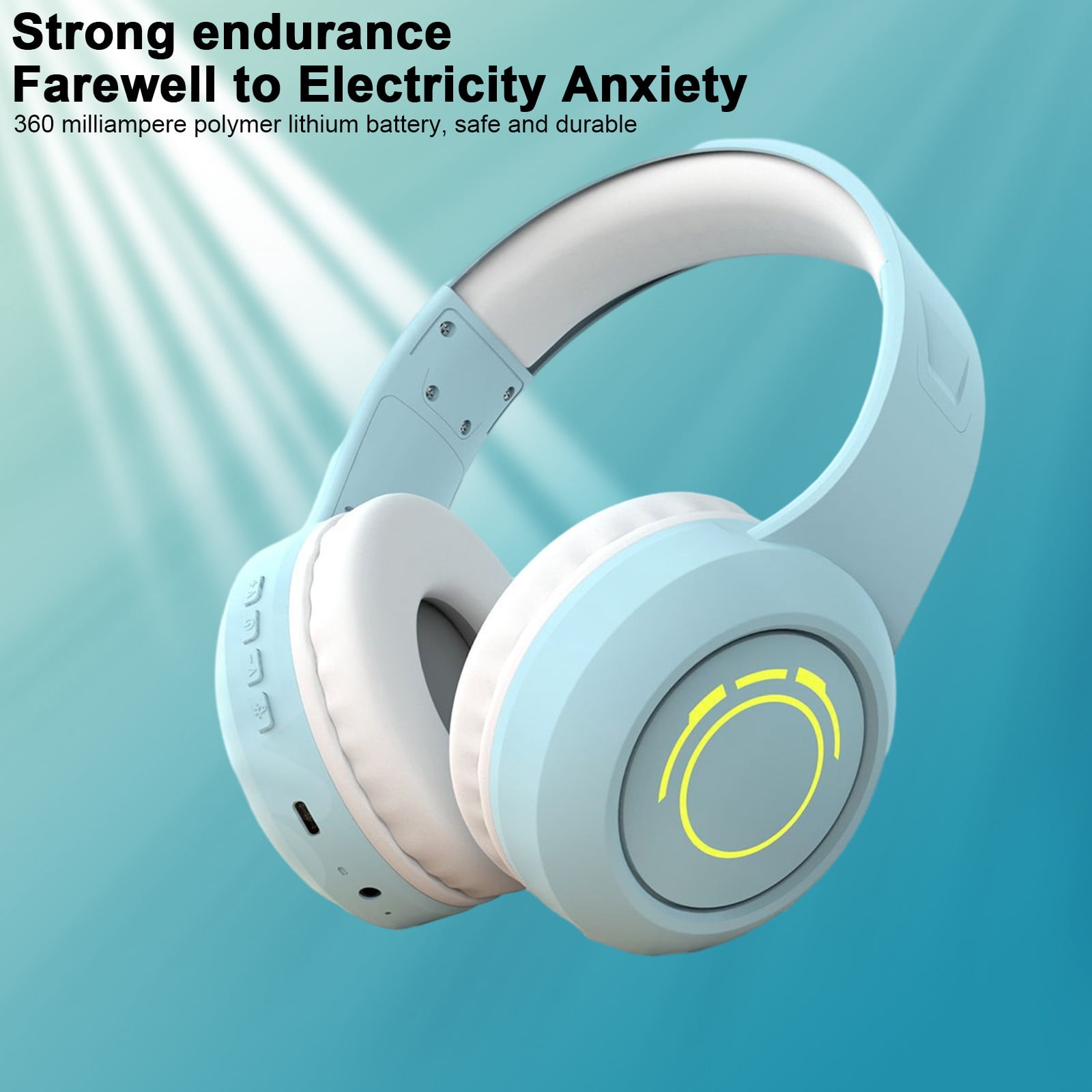Kids Wireless Active Noise Cancelling Headphones, Bluetooth 5.4, 40H Playtime, Volume Limited 75/85/94dB, Type-C Fast Charging, Mic, Foldable for School/Travel/Airplane,Blue