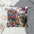 thumbnail image 2 of JEUXUS Easter Pillow Covers, Spring Pillow Covers, Happy Easter Eggs Tree Bunny Rabbit Flower Decorative Throw Pillow Cushion Case Square for Sofa Couch Bed Office Car Home Decor, 2 of 5