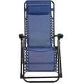 thumbnail image 4 of Sun-Ray Oversized Patio Chair with Leg Stabilizers and Big Cupholder, Adjustable Zero Gravity Folding Reclining Outdoor Chair with Pillow, Blue, 4 of 19