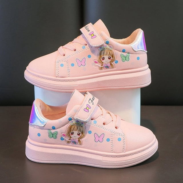 Zapatos blancos para niños, zapatillas planas informales de cuero de caña baja para niñas de 3 a 12 años, zapatillas de estilo coreano para primavera