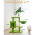 thumbnail image 6 of Cat Tree for Indoor Cats with Green Leaves, 40'' Cat Tower with Scratching Post, Cozy Cat Condo and Hammock, Cat Tree Tower with Hanging Ball and Bell for Kittens, 6 of 17