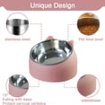 thumbnail image 3 of Cuenco de acero inoxidable para gatos y perros, con protección para las vértebras cervicales y boca oblicua, cuenco para comida para mascotas., 3 of 5