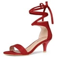 thumbnail image 1 of BLISSFUL STEP Women's Open Toe Kitten Heel Lace Up Fastening Sandals, 1 of 7