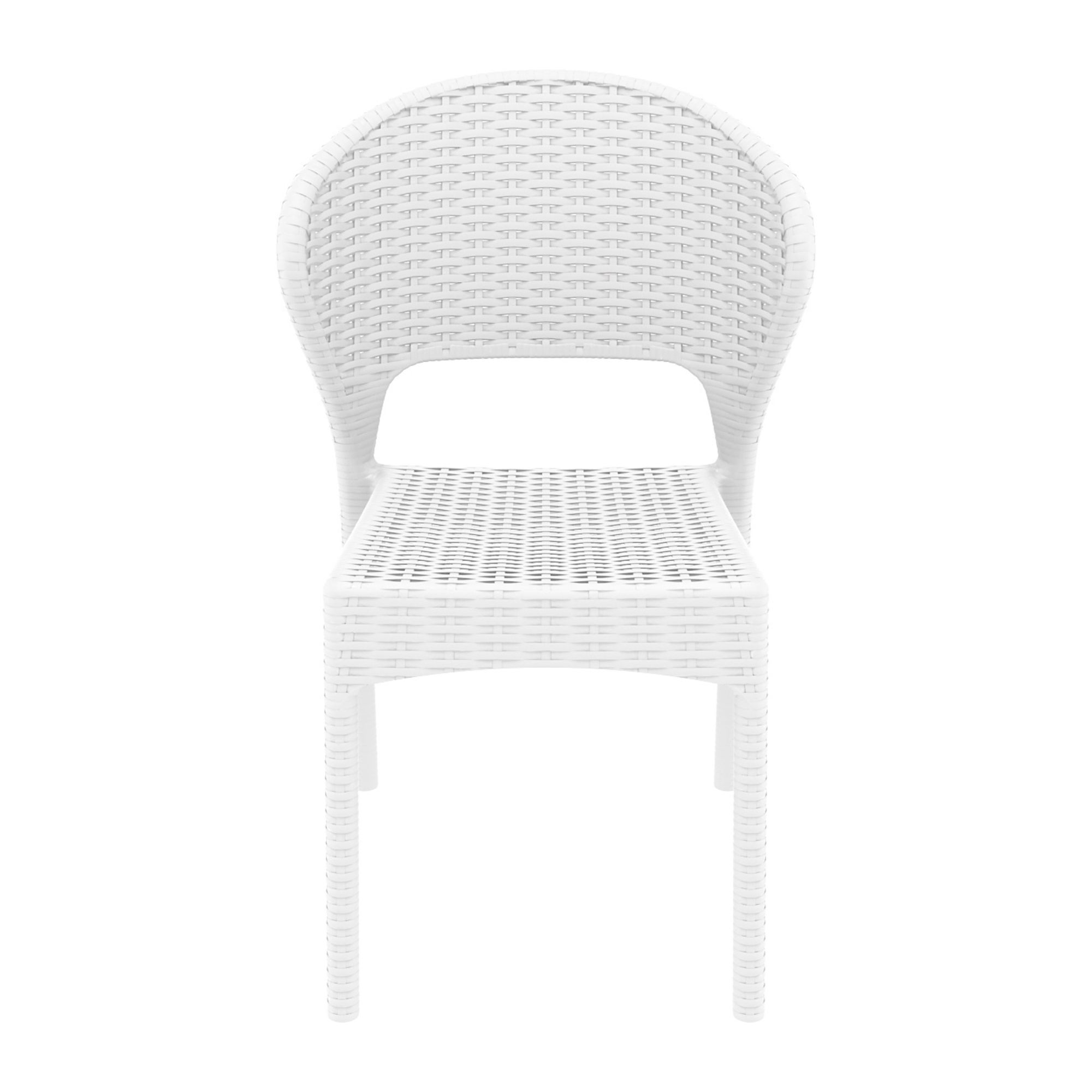 Siesta Daytona Resin Wickerlook Set of 2 Dining Chair White ISP818-WH - image 3 of 9