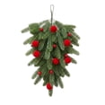 thumbnail image 2 of Cadancy Christmas Teardrop Artificial Pine Needles Hanging Tree Decoration with Ball Ornaments for Wall Door Window Holiday Seasonal Home Decor Xmas Wreath Swag, 2 of 6