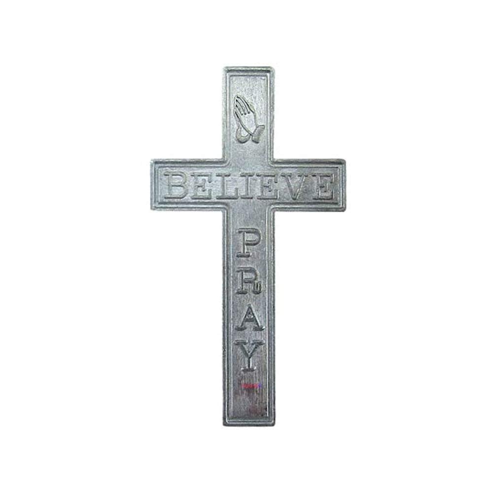 Jesus Saves Pocket Crosses Silver Metal 1 3/4" Tall Pack of 25 Crosses