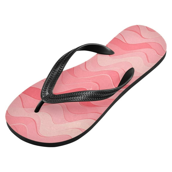 iauyy Unisex Printed Flip Flop Sandals - Lightweight Non-Slip Beach Shoes,Pink Wavy