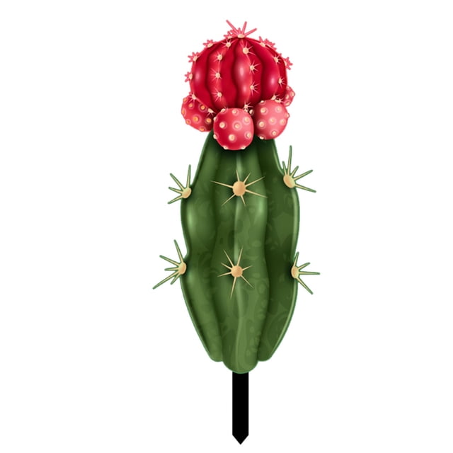 Card Slot Cactus Acrylic Outdoor Garden Yard Stake Decorative Marker for Landscaping Signage and Identification 1PC