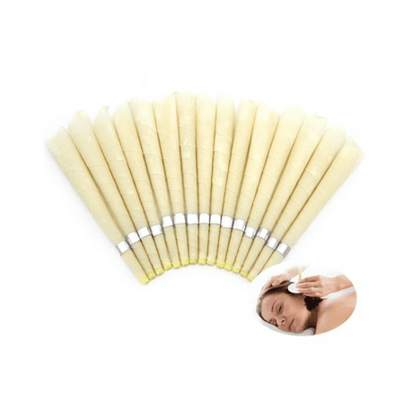 Ear Candling Kit -- Newest Model 100% All-Natural Beeswax Non-Toxic Cylinders Unscented Hollow Beeswax Candling Cones Ear Candles Wax Removal with Protective Disks ( 32 Pack