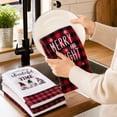 thumbnail image 4 of Christmas Kitchen Towels with Farmhouse Buffalo Plaid Design, Set of 6, Red and Black Holiday Prints, for Dish Drying and Home Decor, Tea Towels, 4 of 5