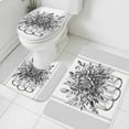 thumbnail image 3 of Eucalyptus Gray Bath Mat 3 Piece Bathroom Rug Set, Stripes Bottle Flower Cactus Plant Non Slip Bath Rug Contour Mat and Toilet Lid Cover, Absorbent Shower Mats Soft Bath Rugs and Mats Sets, 3 of 8