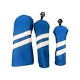 thumbnail image 3 of 3x Golf Club Head Cover PU Leather Golf Wood Headcovers for Travel Transport, 3 of 8