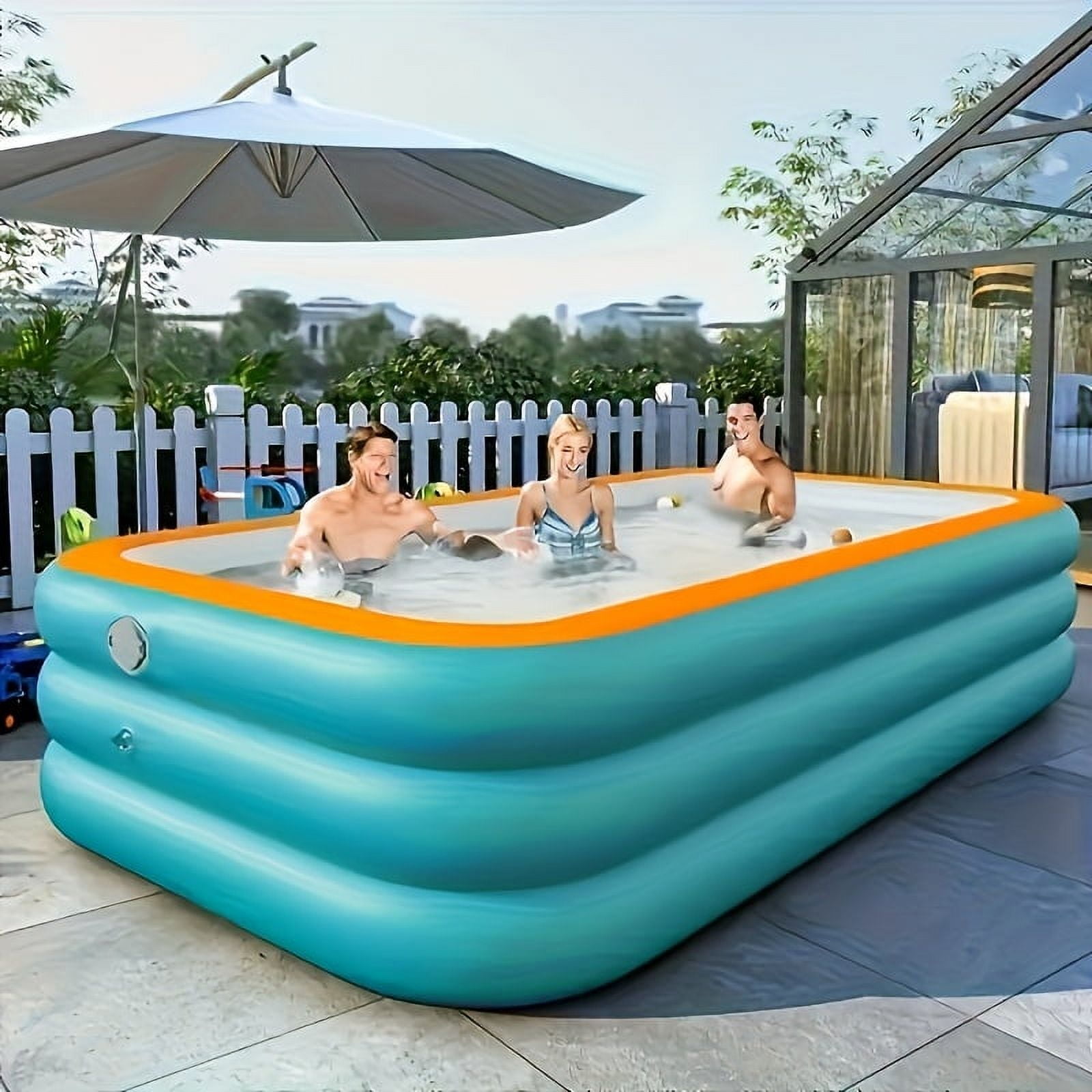 4-Meter Inflatable Household Swimming Pool, Thick PVC, Quick-Open Outdoor Pool for Yard Parties