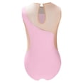 thumbnail image 3 of TiaoBug Kids Girls Sleeveless Gymnastic Leotard Shiny Diamond Mesh Patchwork Ballet Dance Bodysuit Pink 8, 3 of 6