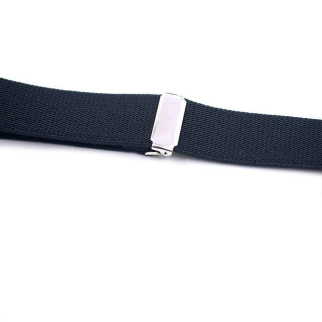 Polyester Men Women Brace Fashionable Replacement Portable Stylish Adjustable Replacement Men Elastic Back Braces with 2 Clips Grey