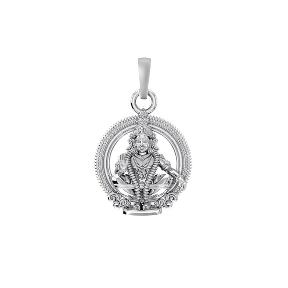 Vaidehi Sterling Silver (92.5% purity) God Ayyappa Pendant for Men & Women Pure Silver Lord Ayyappa Locket for Good Health & Wealth