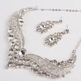 thumbnail image 3 of Yesbay Wedding Bridal Queen Style Fully Shiny Rhinestone Necklace Earrings Jewelry Set,Silver, 3 of 8