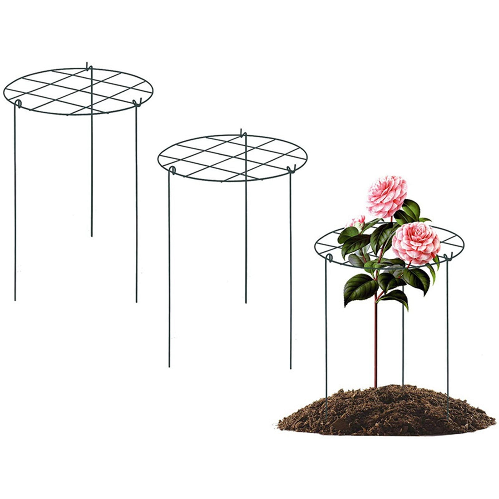 Peony Support Cage, Plant Flower Stake, Garden Plant Support, Horticultural Stake, For Peonies, Tomatoes, Climbing Vegetables Two Styles(A-12In)