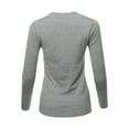 thumbnail image 3 of A2Y Women's Fitted Viscose Crew Neck Long Sleeve Metal Button Detail Sweater Heather Grey L, 3 of 6