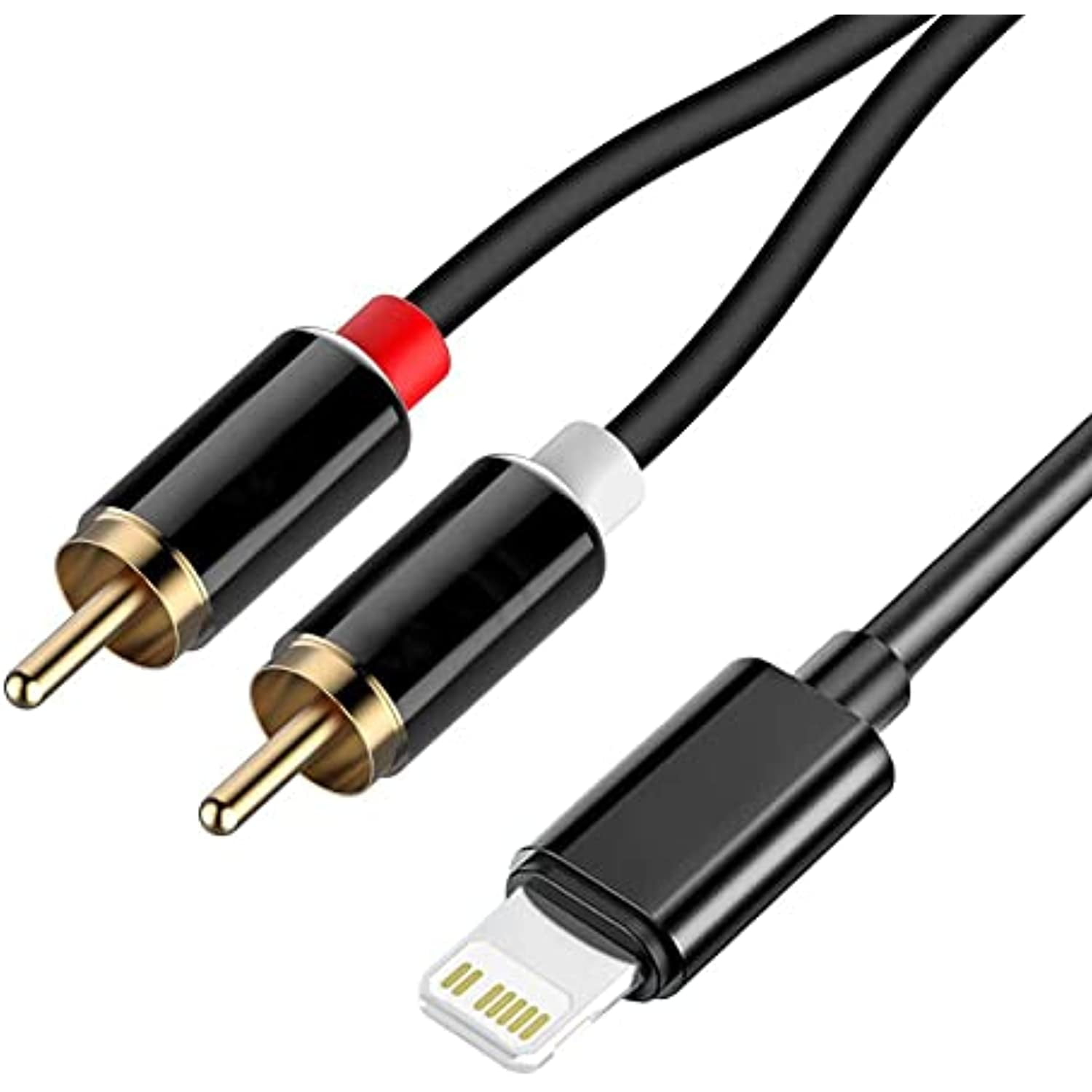 Lightning to RCA Cable for iPhone iPad, Stereo Y Splitter Audio Aux