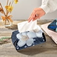 thumbnail image 5 of Simple White Flowers Tissue Box Cover Leather Square Rectangle Tissue Box Holder for Bathroom Living Room Desk Office Decor, 5 of 7
