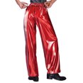 thumbnail image 2 of Aislor Pantalon de Danse Jazz Métallisé pour Homme, Taille Élastique, Rouge, P, 2 of 5