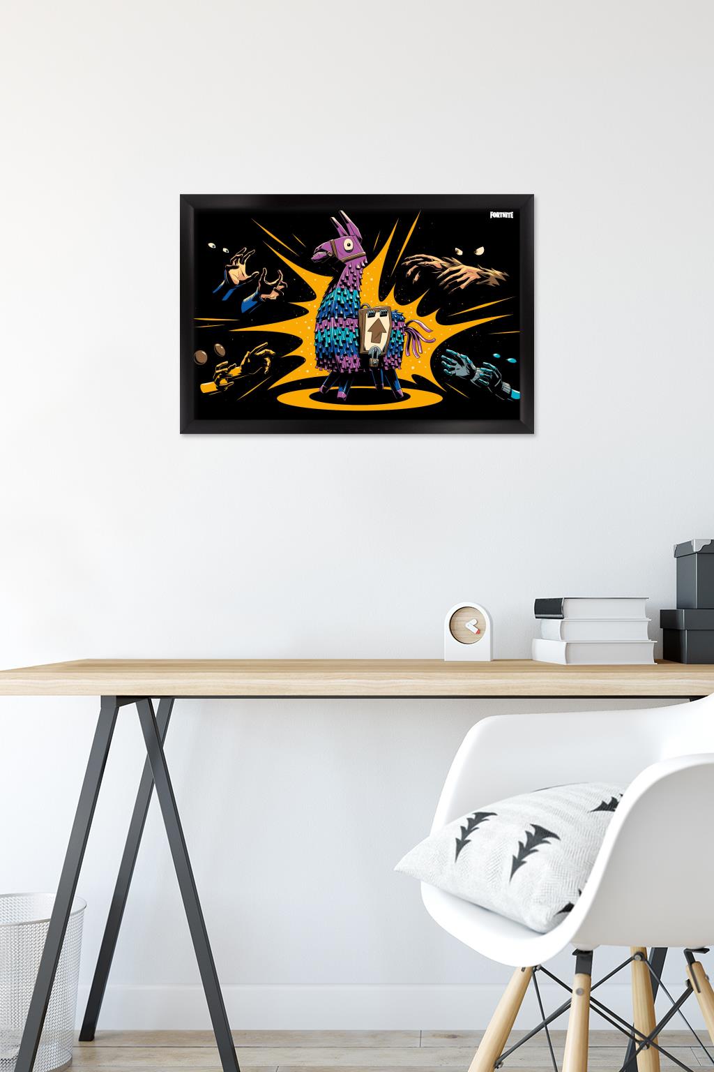 Fortnite - Loot Llama Lama Loading Screen Wall Poster, 14.725" x 22.375", Framed