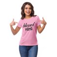 thumbnail image 4 of Inkmeso Crew Neck Blessed Mama Graphic Tshirt Short Sleeve Women Cotton Tee, 4 of 9