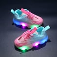 thumbnail image 2 of newwalpole Toddler Light Up Shoes Boys Girls LED Flashing Lightweight Comfortable Breathable Mesh Running Sneakers for Toddler and Little Kid Pink for Size 7.5, 2 of 6