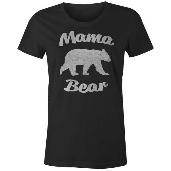 9 Crowns Tees Women's Mommy Shark Cute Graphic T-Shirt (Bear Juniors-Black, X-Small)