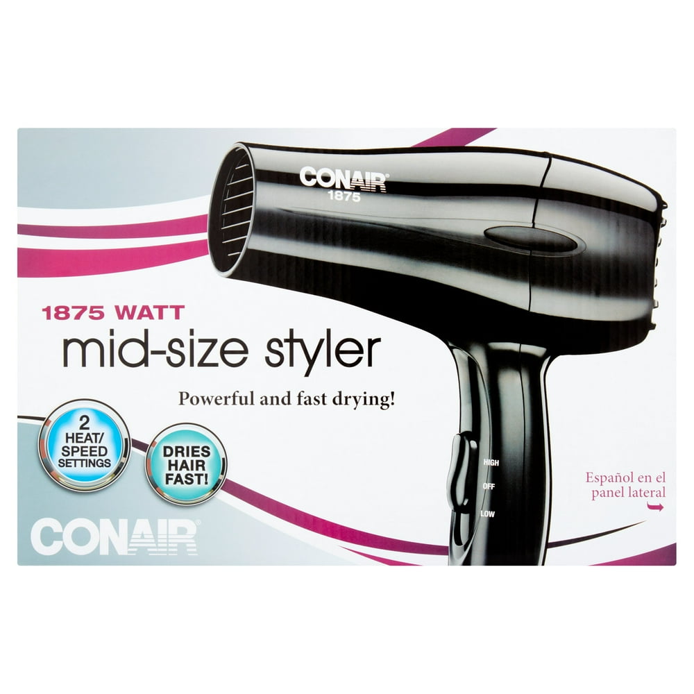 Conair MidSize Powerful Drying and Styling Hair Dryer, 1875 Watts