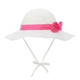 thumbnail image 2 of Zando UPF 50+ Baby Girl Sun Hat Wide Brim Cotton Breathable Infant Toddler Hats Cute Bowknot Sun Hat for Kids White Pink Bow 12-24 Months, 2 of 6