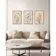 thumbnail image 3 of SHENIFY Large 24x36in3pcs Natural Framed Wildflower Bouquet Wall Art Flower Painting Modern Colorful Floral Hanging Decor for Living Room Bedroom, 3 of 8