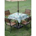 thumbnail image 4 of Outdoor Tablecloth with Umbrella Hole for Patio/Picnic/Party/Camping, Ocean Coral Waterproof Table Cloth Square Cover Washable, Summer Nautical Coastal Coral Starfish Blue Green (60"x 60"), 4 of 8