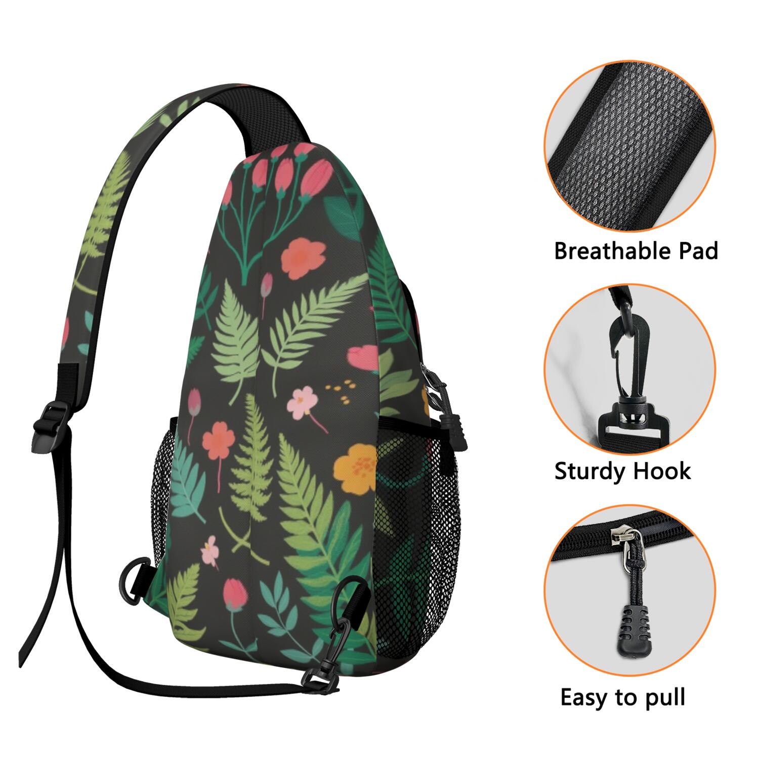 Travel Sling Bag Mushroom Hiking Daypack Crossbody Casual Bag for Men Women