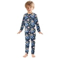 thumbnail image 3 of Monkey Astronaut Pattern Cotton Pajamas 2 Piece Set Sleepwear Soft and Comfortable Homewear Nightwear, 3 of 7