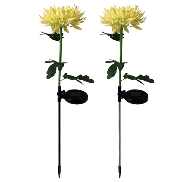 Fiudx Luz Led para Jardín, Diseño Duradero de Acero Inoxidable, Recargable, Hermosa Decoración para Exteriores, Perfecta para Caminos de Jardín y Macetas, Juego de 2, 80 Cm de Altura.