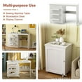 thumbnail image 2 of Finihen Folding Swing Craft Table Storage Shelves Cabinet, Small Home Office Desk Study Writing Table, White, 2 of 11