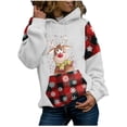 thumbnail image 2 of Pntutb Christmas Plaid Print sudadera gráfica para mujer moda Casual manga larga pulóver sudadera tops camisa blusa Pntutb Pntutb-3405, 2 of 5