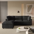 thumbnail image 3 of Magic Home 100.5" Modular Sectional Sofa, Modern Chenille L Shaped Cloud Couches Black Couch for Living Room, Apartment, Office, 4-Seat, Black, 3 of 12